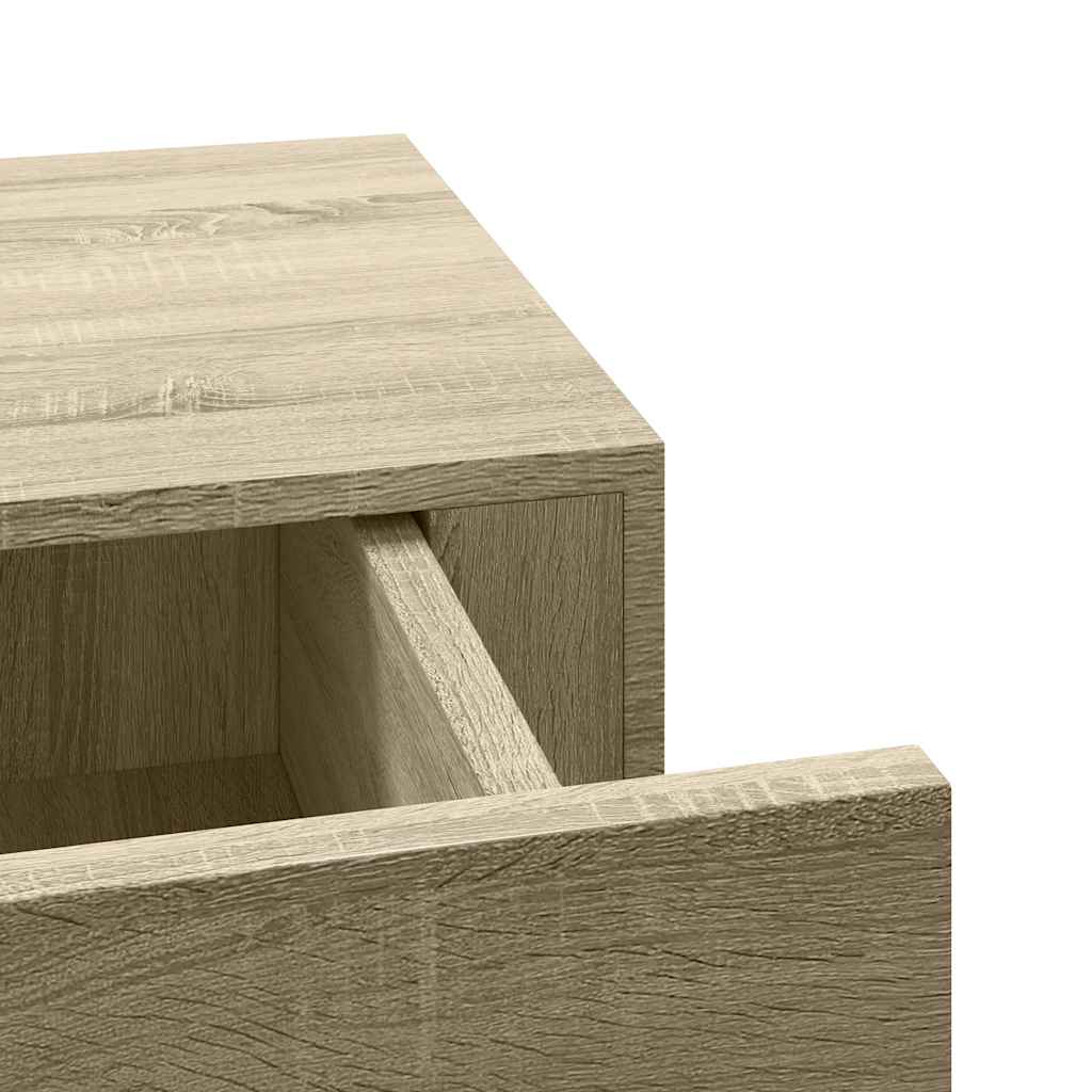 Wall-mounted Drawer Shelves 2 pcs Oak 60x23.5x10cm MDF