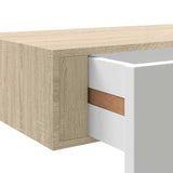 Wall Drawer Shelves 2 pcs Oak and White 60x23.5x10cm MDF - Extra Image