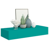 Wall-mounted Drawer Shelf Blue 60x23.5x10cm MDF - Side View
