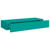 Wall-mounted Drawer Shelf Blue 60x23.5x10cm MDF - Close-Up Angle