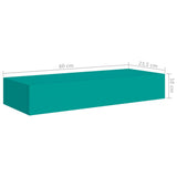Wall-mounted Drawer Shelf Blue 60x23.5x10cm MDF - Extra Image