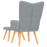 Relaxing Chair with a Stool Light Grey Fabric - Top-Down View