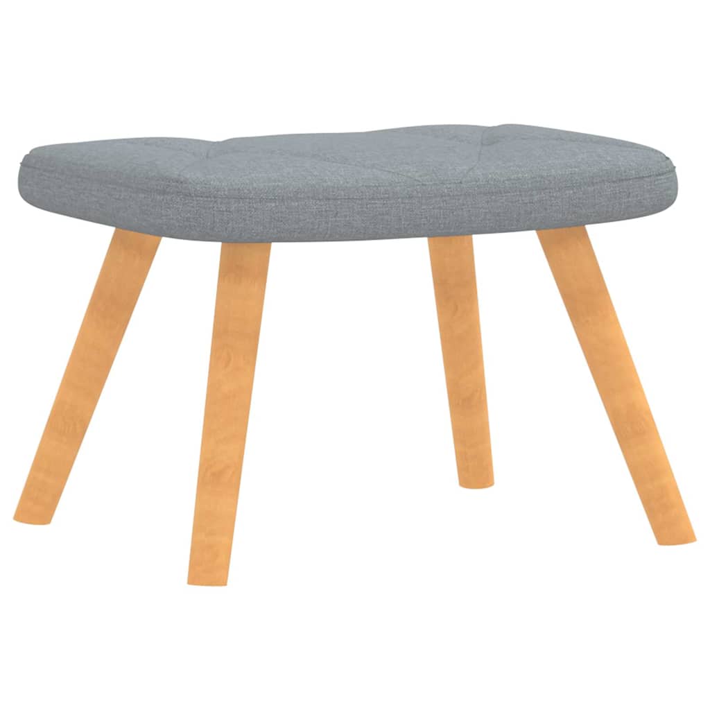 Relaxing Chair with a Stool Light Grey Fabric