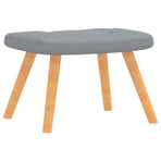 Relaxing Chair with a Stool Light Grey Fabric