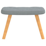 Relaxing Chair with a Stool Light Grey Fabric