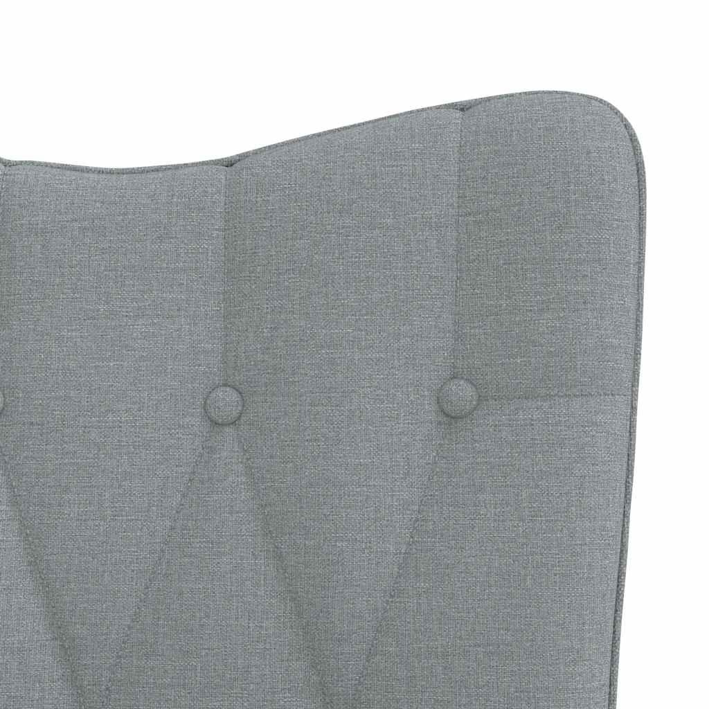 Relaxing Chair with a Stool Light Grey Fabric