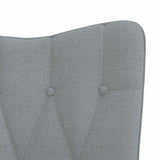 Relaxing Chair with a Stool Light Grey Fabric