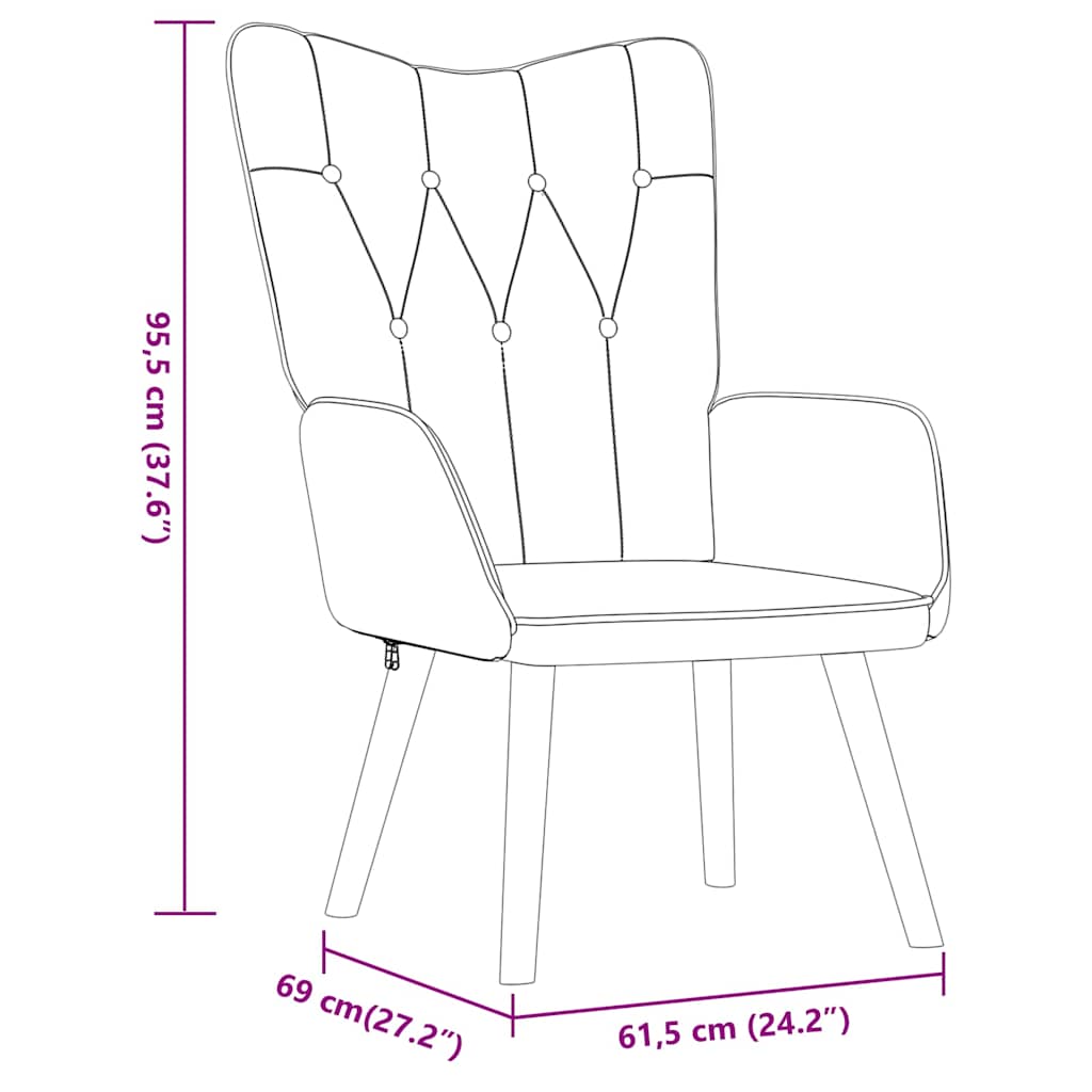 Relaxing Chair with a Stool Light Grey Fabric