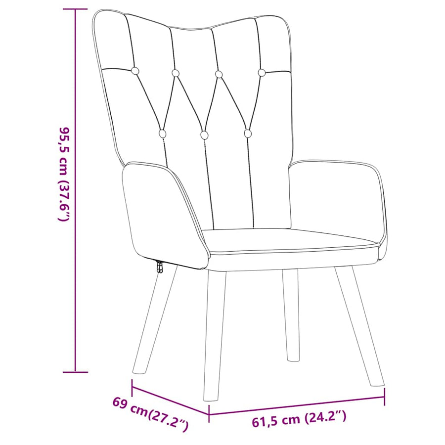 Relaxing Chair with a Stool Light Grey Fabric
