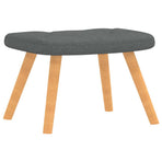 Relaxing Chair with a Stool Dark Grey Fabric