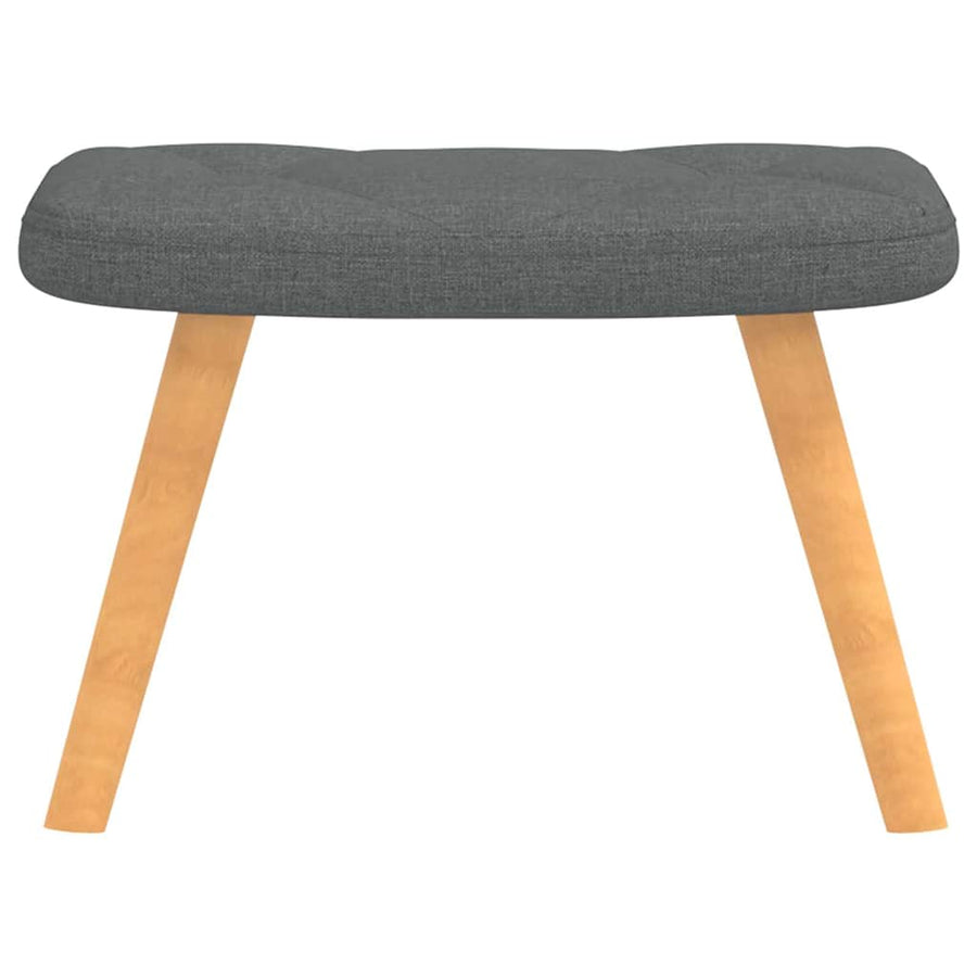 Relaxing Chair with a Stool Dark Grey Fabric
