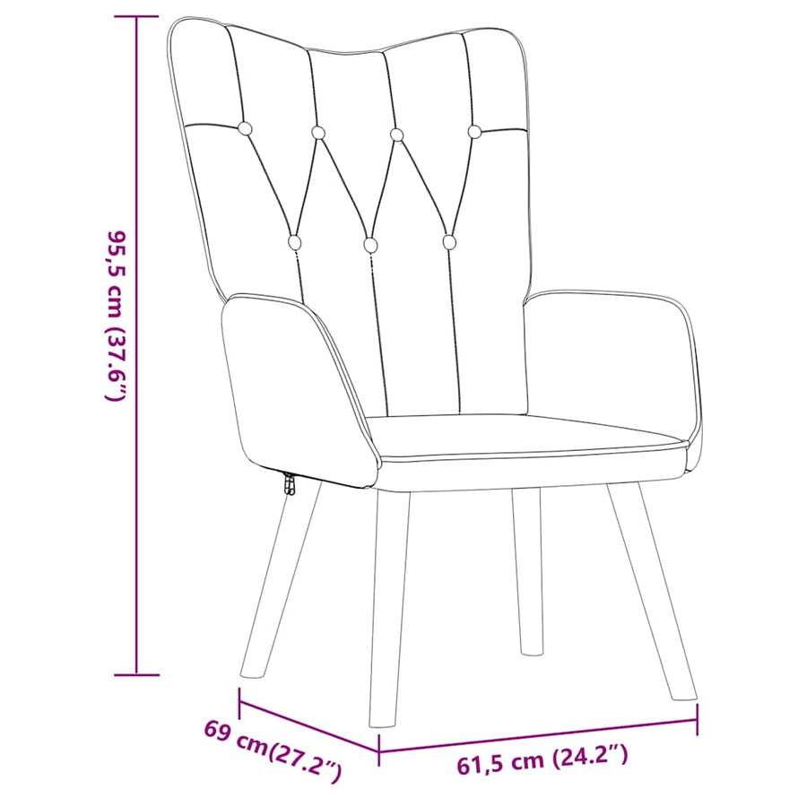 Relaxing Chair with a Stool Dark Grey Fabric