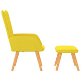 Relaxing Chair with a Stool Mustard Yellow Fabric