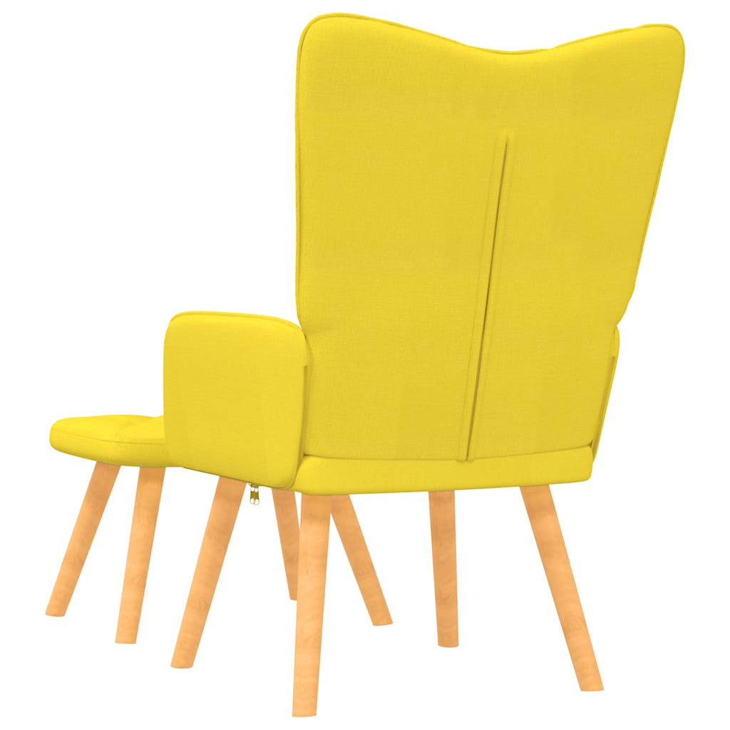 Relaxing Chair with a Stool Mustard Yellow Fabric