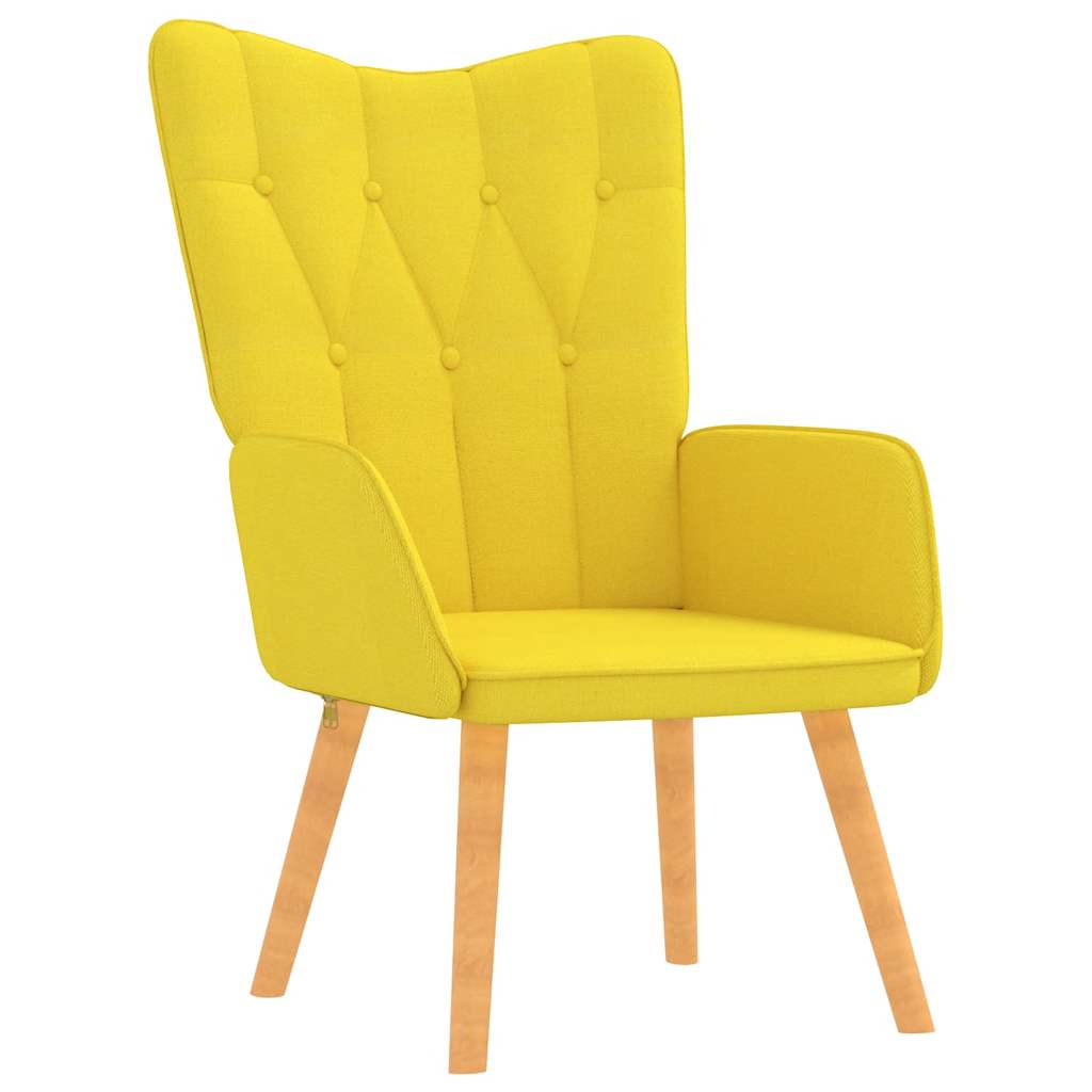 Relaxing Chair with a Stool Mustard Yellow Fabric