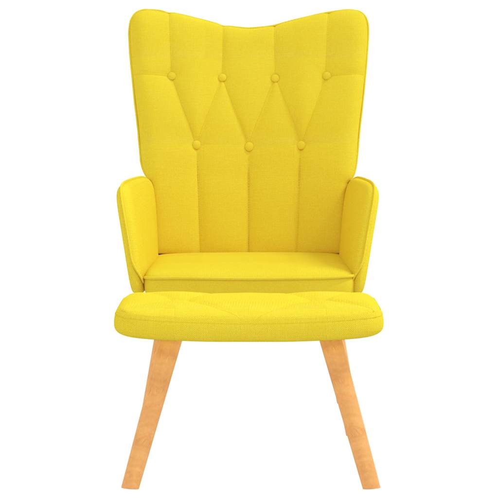 Relaxing Chair with a Stool Mustard Yellow Fabric