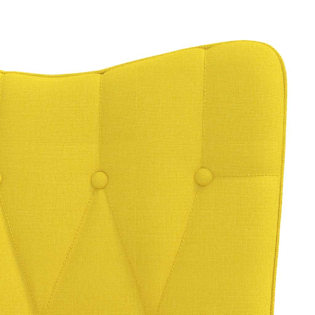 Relaxing Chair with a Stool Mustard Yellow Fabric