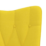 Relaxing Chair with a Stool Mustard Yellow Fabric