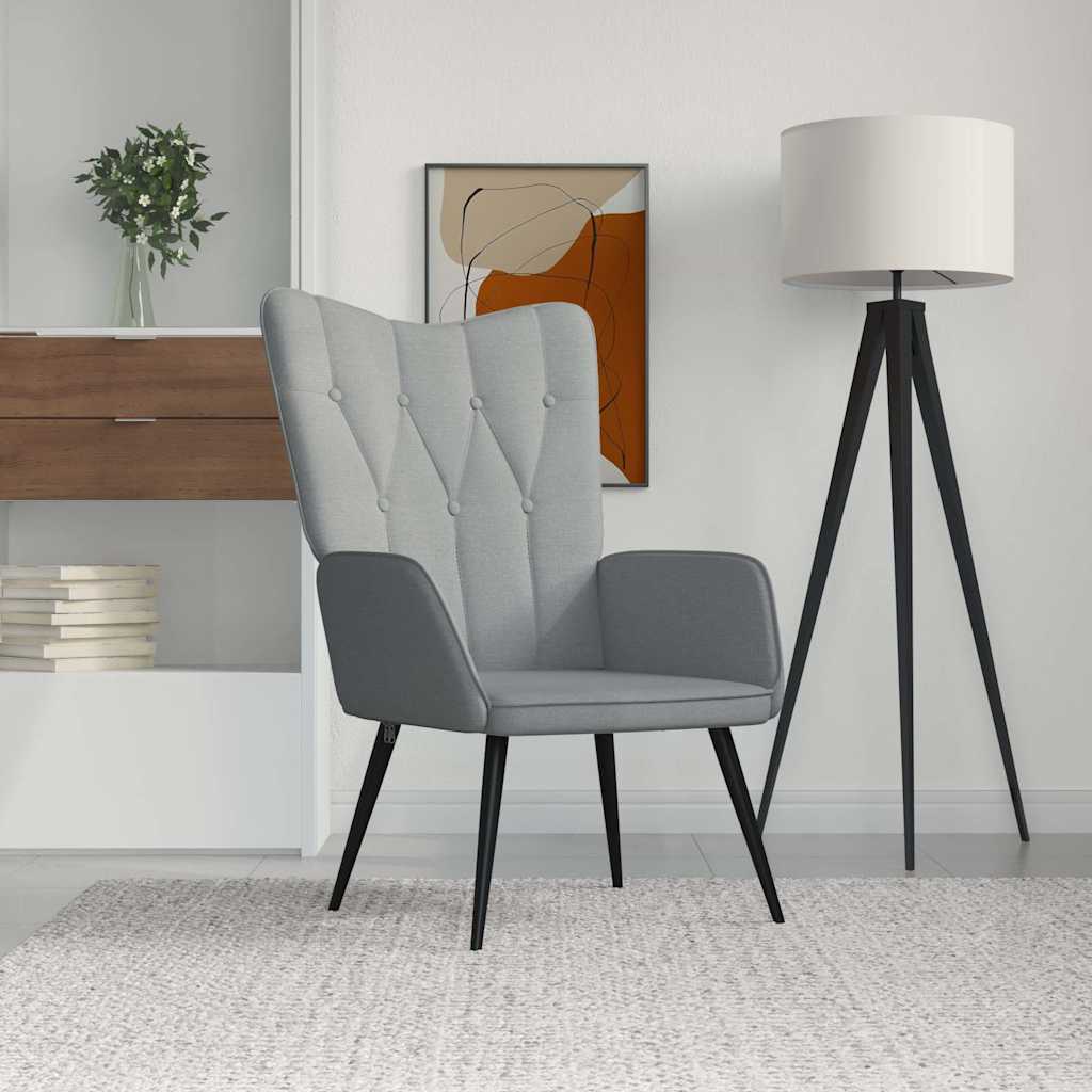 Relaxing Chair Light Grey Fabric
