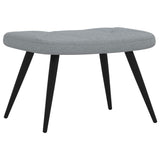 Relaxing Chair with a Stool Light Grey Fabric - Rear View