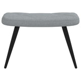Relaxing Chair with a Stool Light Grey Fabric