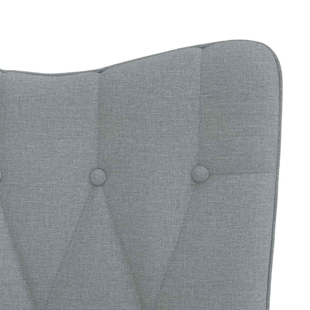 Relaxing Chair with a Stool Light Grey Fabric