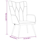 Relaxing Chair with a Stool Dark Grey Fabric
