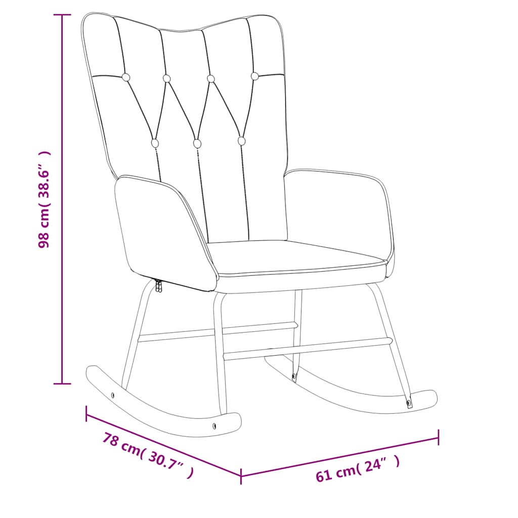 Rocking Chair Dark Grey Fabric