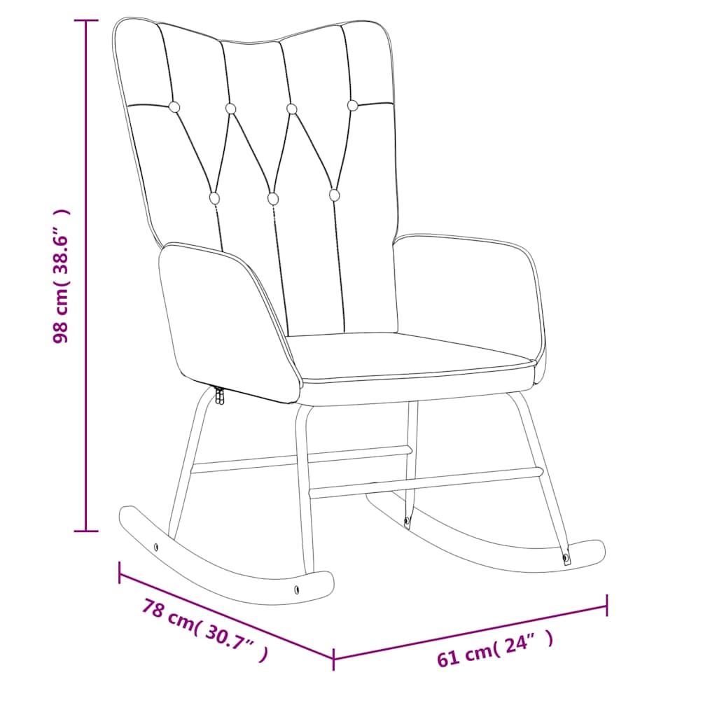 Rocking Chair Mustard Yellow Fabric