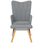 Rocking Chair with a Stool Light Grey Fabric