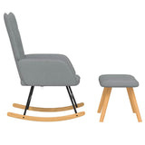 Rocking Chair with a Stool Light Grey Fabric - Top-Down View