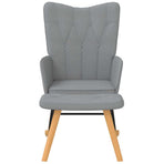 Rocking Chair with a Stool Light Grey Fabric