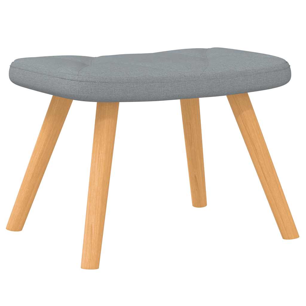Rocking Chair with a Stool Light Grey Fabric