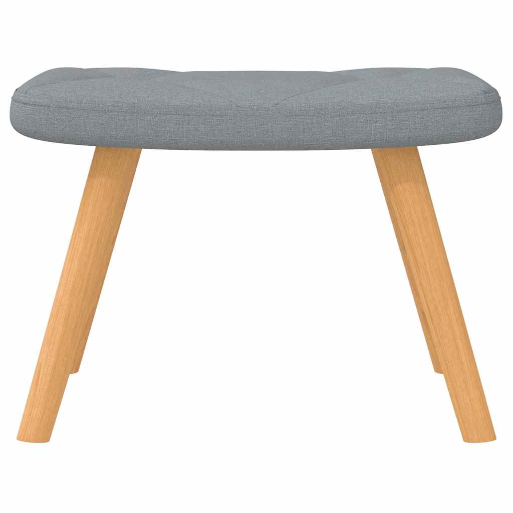 Rocking Chair with a Stool Light Grey Fabric