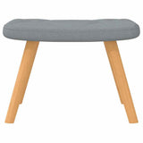 Rocking Chair with a Stool Light Grey Fabric