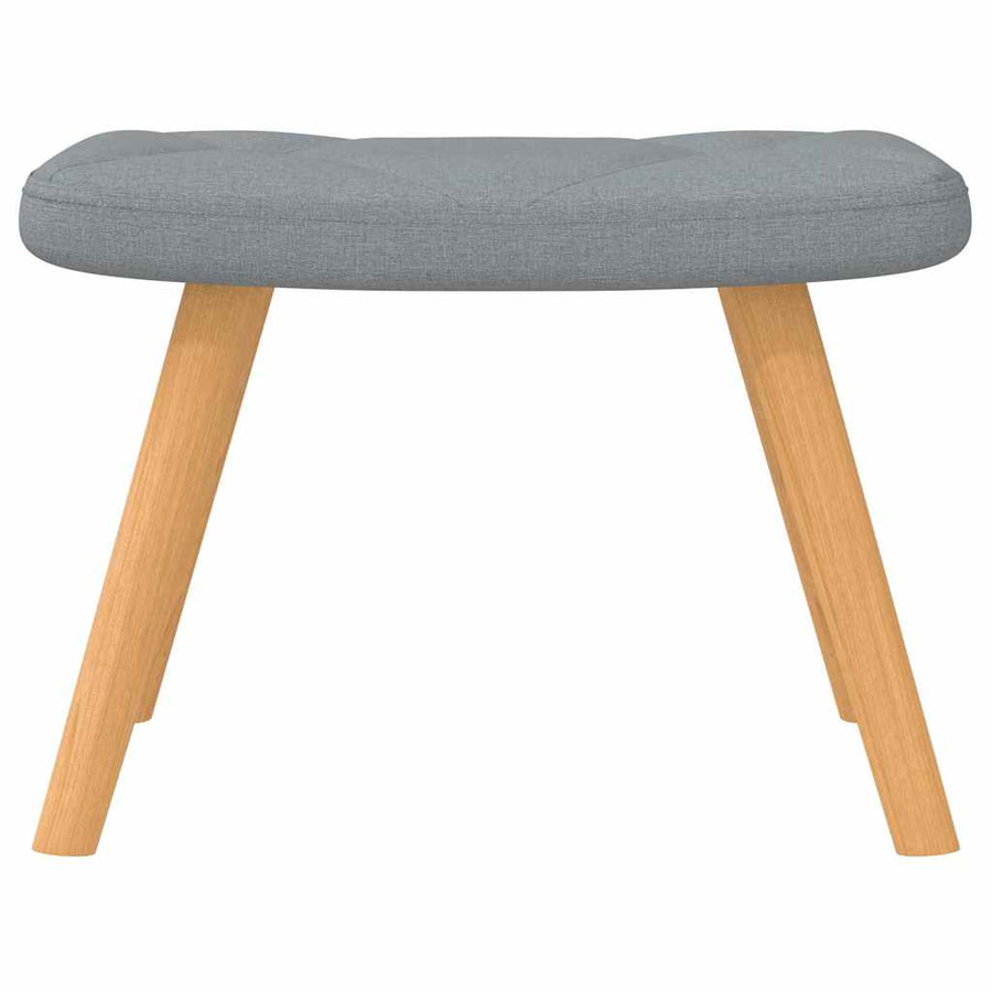 Rocking Chair with a Stool Light Grey Fabric