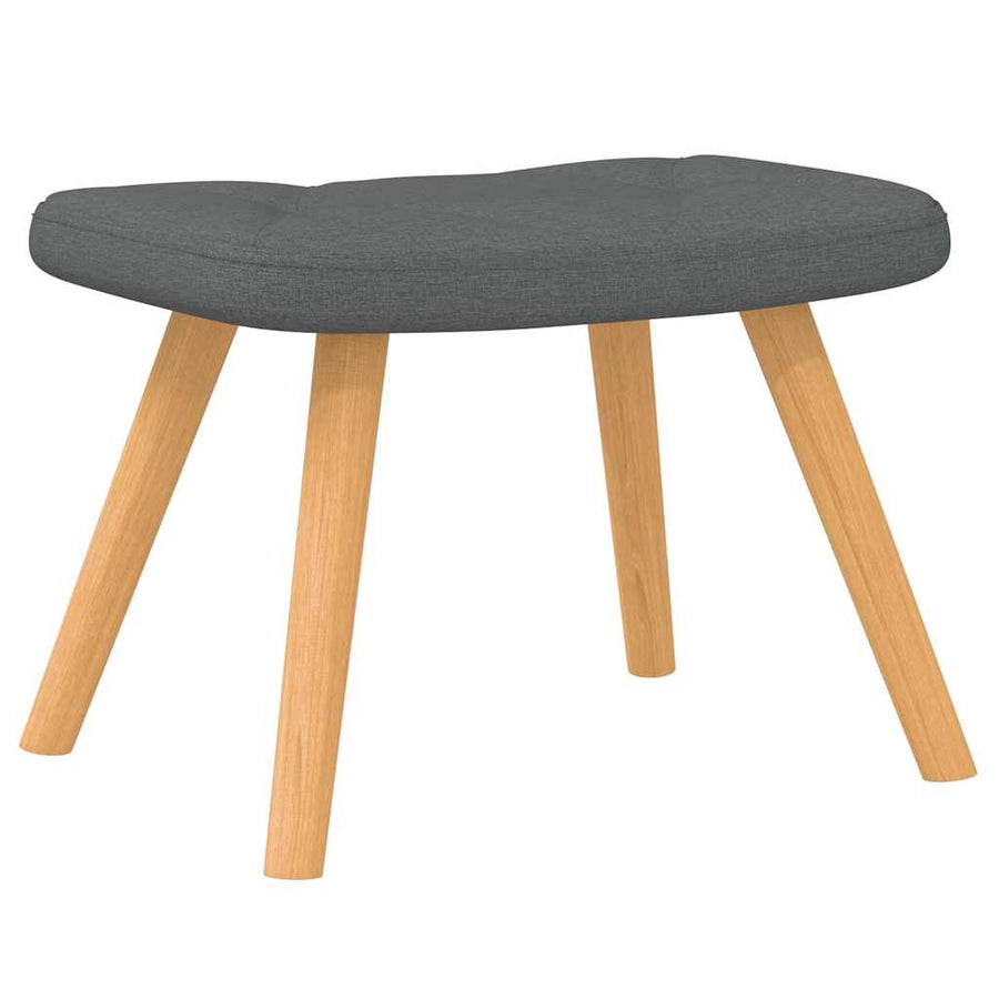 Rocking Chair with a Stool Dark Grey Fabric