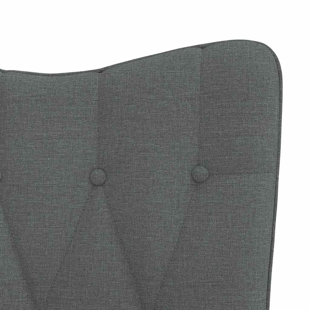Rocking Chair with a Stool Dark Grey Fabric