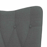 Rocking Chair with a Stool Dark Grey Fabric