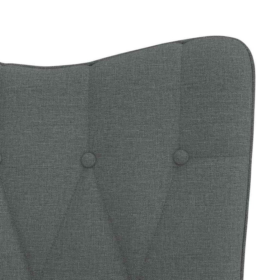 Rocking Chair with a Stool Dark Grey Fabric