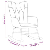 Rocking Chair with a Stool Dark Grey Fabric