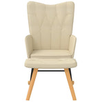 Rocking Chair with a Stool Cream Fabric