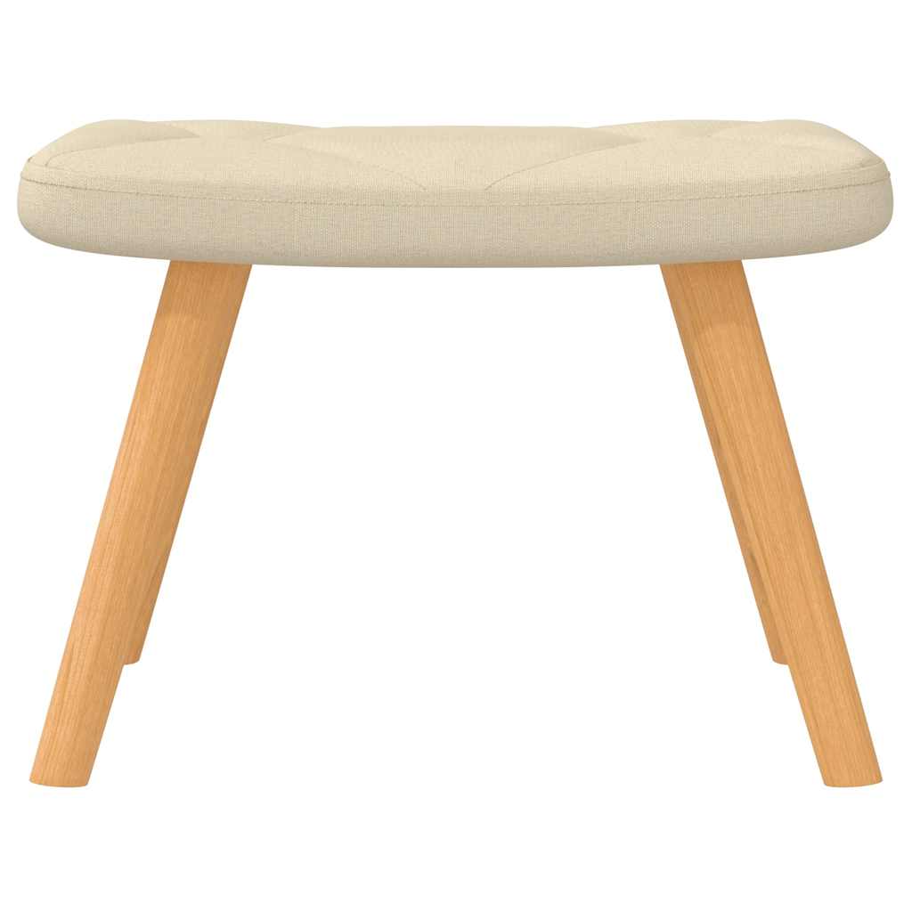 Rocking Chair with a Stool Cream Fabric