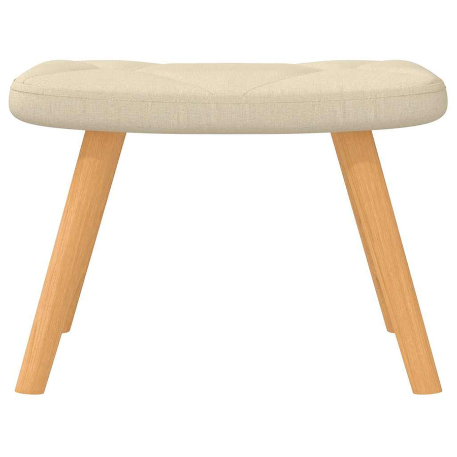 Rocking Chair with a Stool Cream Fabric
