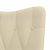 Rocking Chair with a Stool Cream Fabric - Extra Image