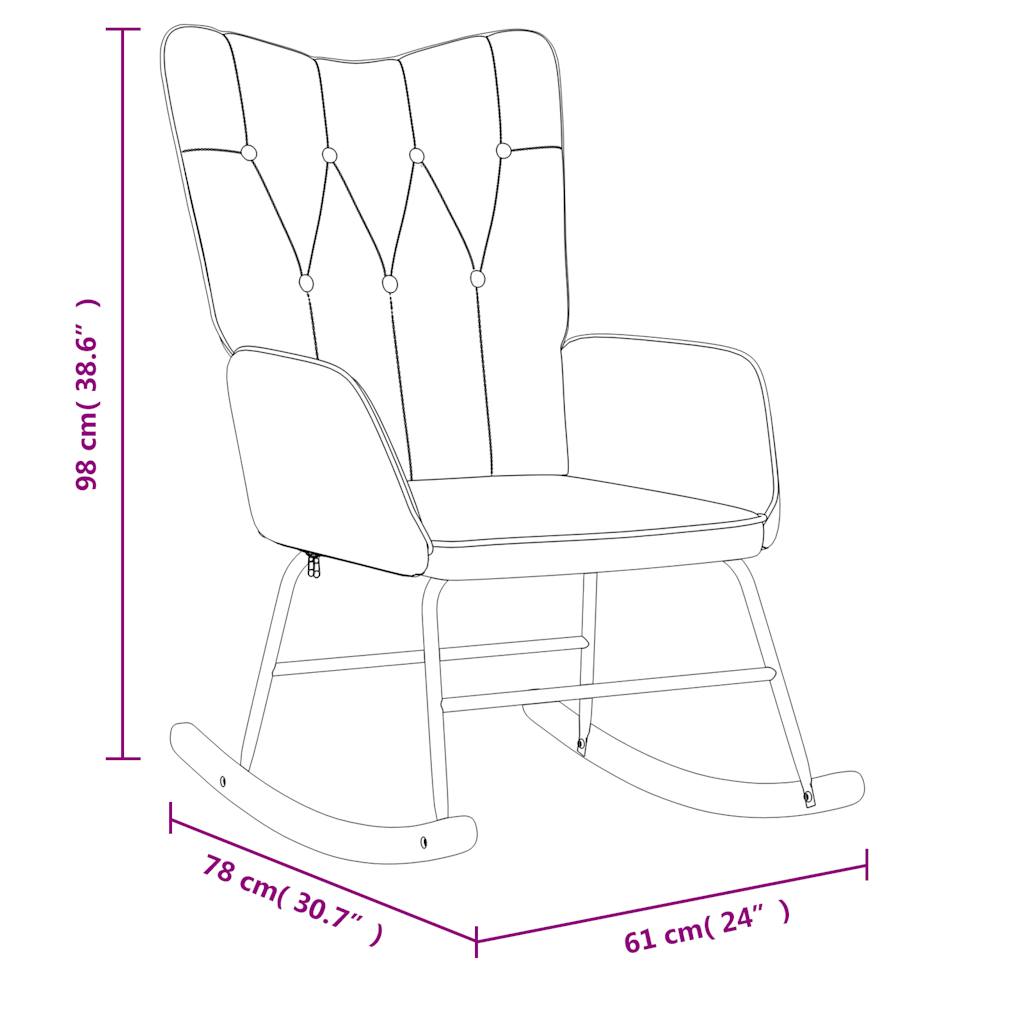 Rocking Chair with a Stool Cream Fabric