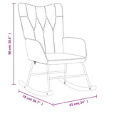 Rocking Chair with a Stool Cream Fabric - Extra Image