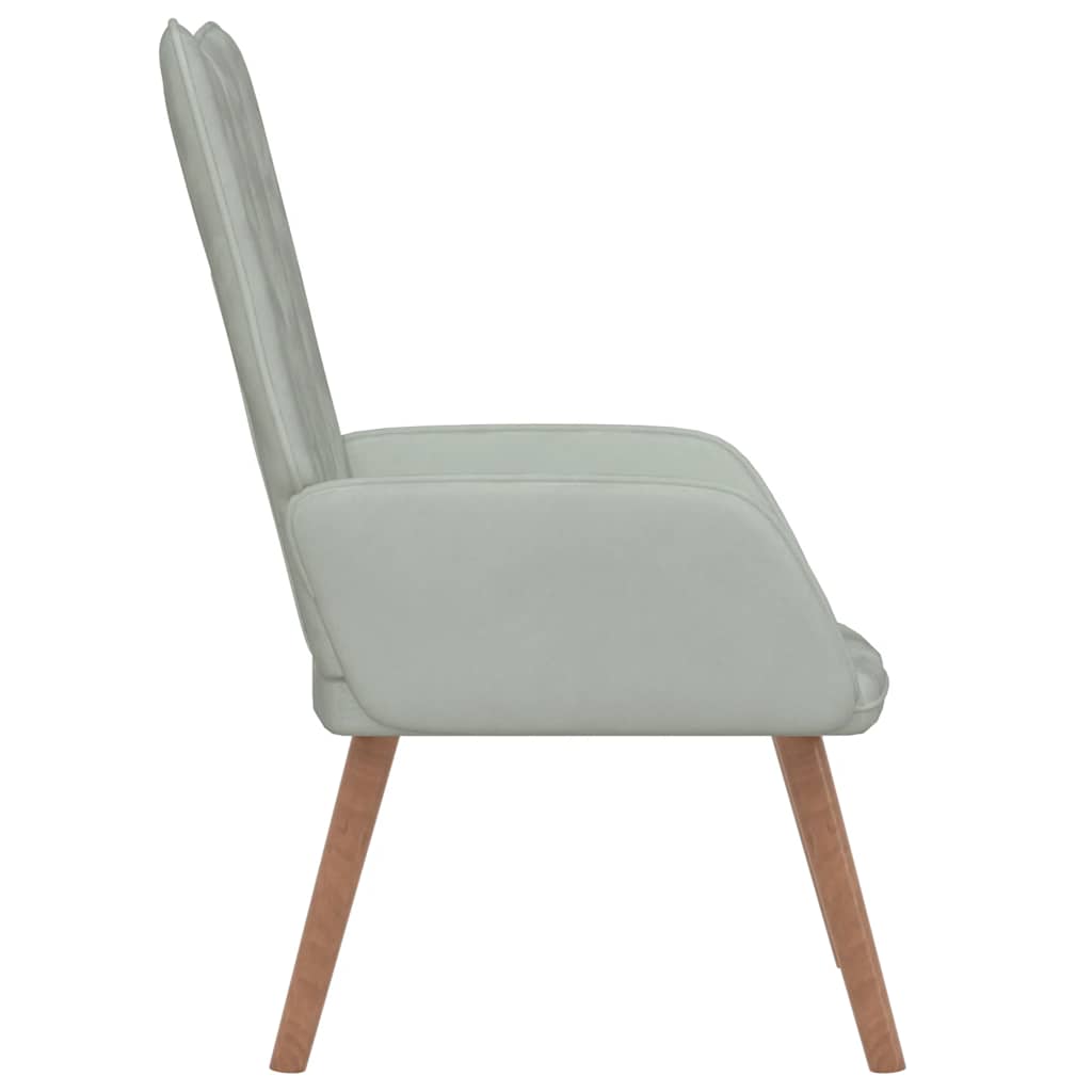 Relaxing Chair Light Grey Velvet