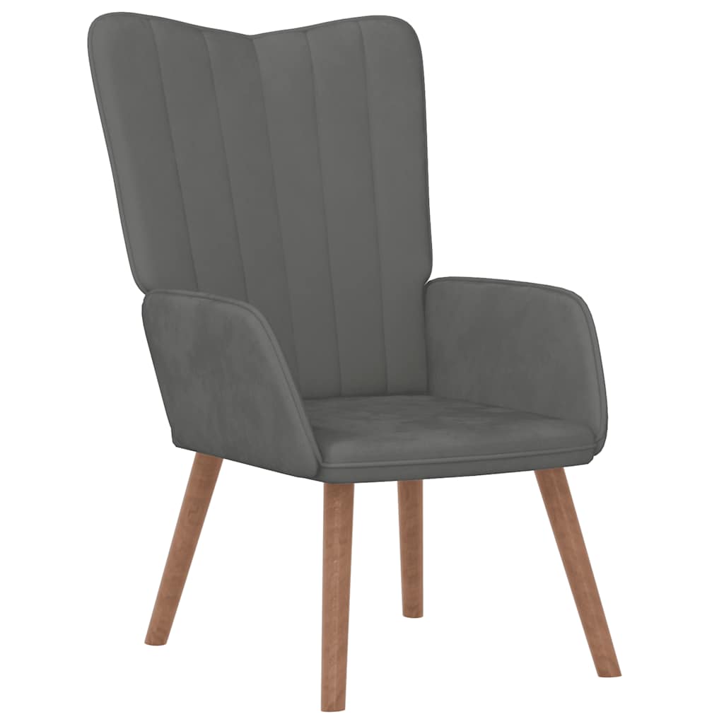 Relaxing Chair Dark Grey Velvet