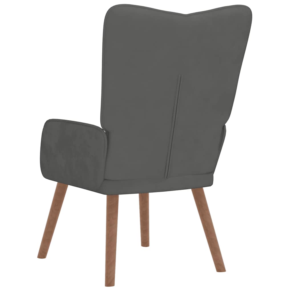 Relaxing Chair Dark Grey Velvet